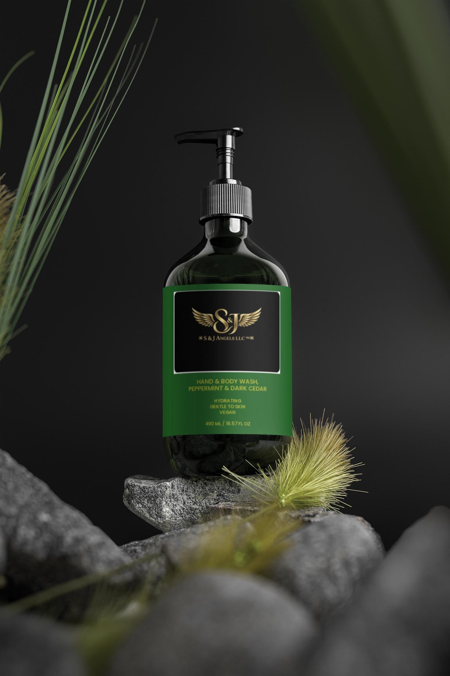 Hand & Body Wash, Peppermint & Dark Cedar