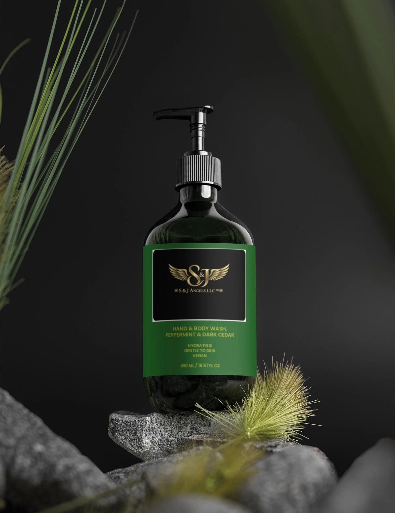 Hand & Body Wash, Peppermint & Dark Cedar