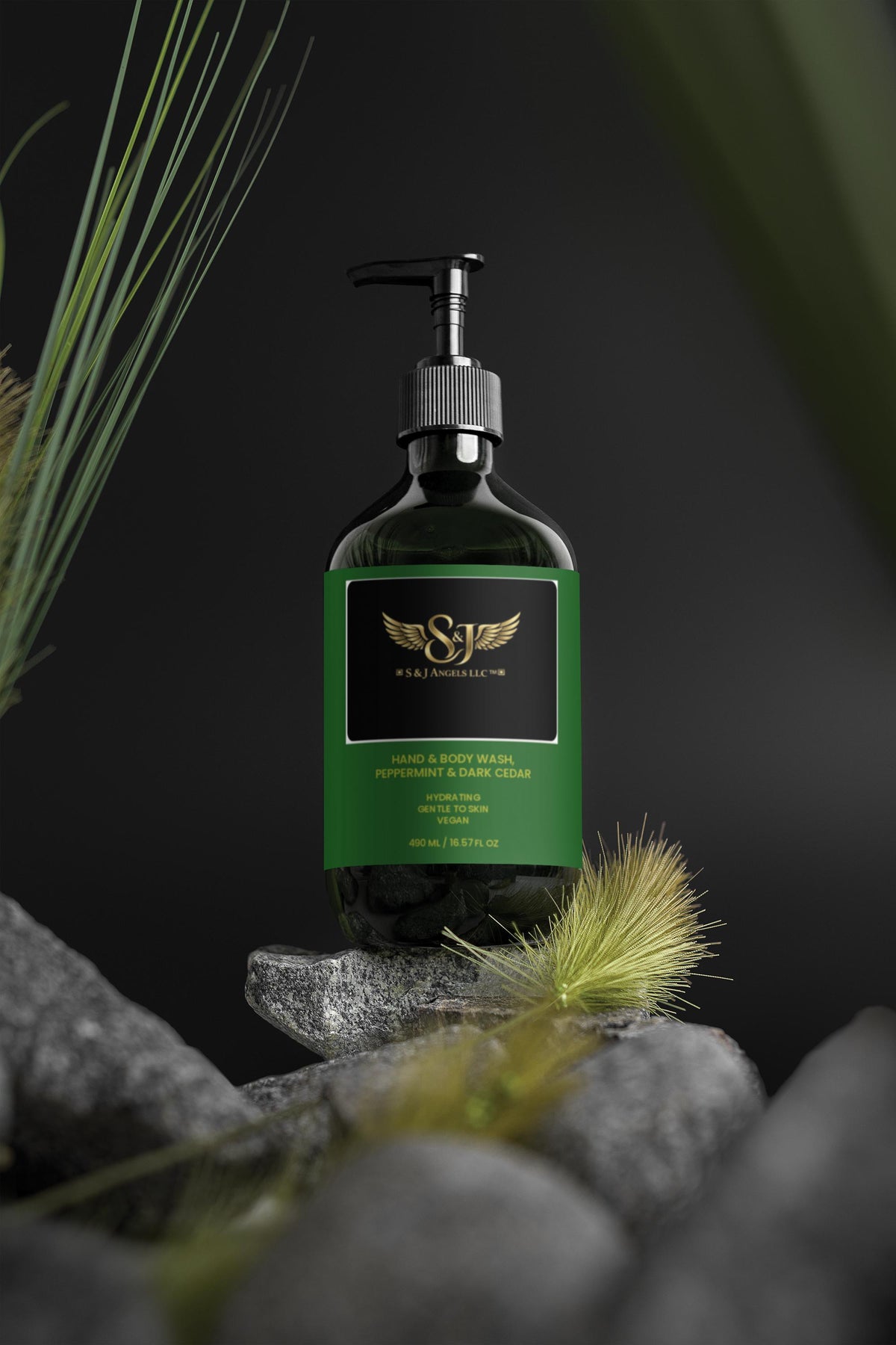 Hand & Body Wash, Peppermint & Dark Cedar